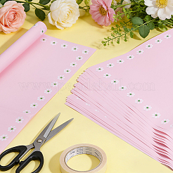 プラスチック製の花束ラッピングペーパー20枚  花模様の長方形  パールピンク  571x568x0.1mm&nbsp;DIY-WH0698-059