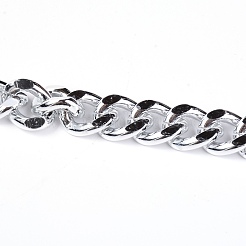 Chaîne gourmette en aluminium&nbsp;CHA-WH0003-03P