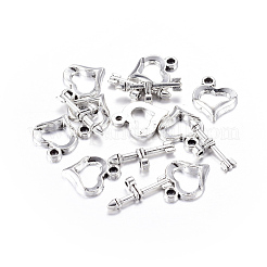 Тибетском стиле сердце Переключить застежками&nbsp;LS-LF1109Y-NF