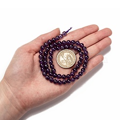 Природный аметист круглые пряди из бисера G-M304-18-6mm