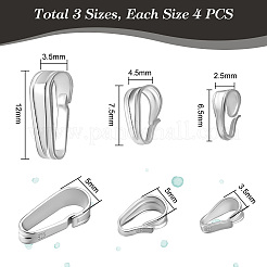 12 шт. 3 размера 925 из стерлингового серебра с застежкой-кнопкой STER-PH0001-60