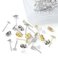 120 шт. 4 шт. фурнитура для сережек-гвоздиков из нержавеющей стали 304 STAS-FS0001-25