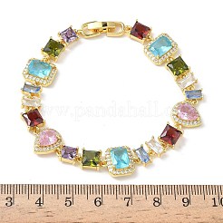 Браслеты-цепочки с прямоугольными&nbsp;BJEW-G764-07G