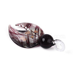 Ручной серебряная фольга Lampwork большие кулоны FOIL-N031-01