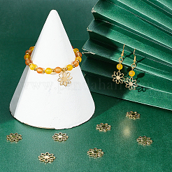 304ステンレススチールチャーム20個  花  ゴールドカラー  15.5x1mm  穴：5x2mm&nbsp;STAS-UN0032-99G