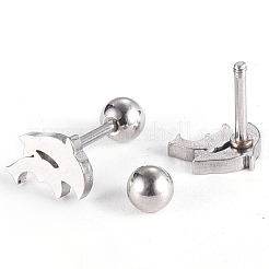 Серьги-штанги для хрящей из нержавеющей стали 201 EJEW-R147-42