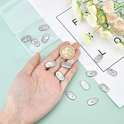 16 шт. 2 стиля овал с луной и звездой кабошоны из нержавеющей стали 304 STAS-DC0002-66