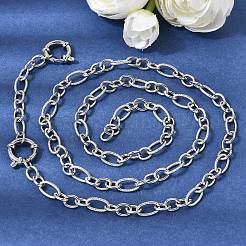 Текстурированная цепочка Фигаро из нержавеющей стали 201 толщиной 5.5 мм&nbsp;NJEW-K302-27P