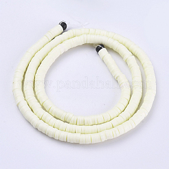 Плоские круглые бусинки распорки ручной полимерной глины CLAY-R067-4.0mm-21