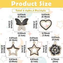 20pcs 5 styles de pendentifs en émail en alliage&nbsp;FIND-YW0011-09