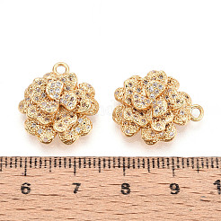 Латунные микропаве прозрачные подвески с фианитом&nbsp;KK-T077-33G