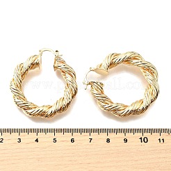 Латунь обруч серьги для женщин&nbsp;LS-EJEW-F365-01G