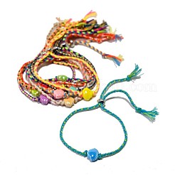Set di 10 braccialetto scorrevole regolabile in cordino di cotone intrecciato&nbsp;WG2C478-01