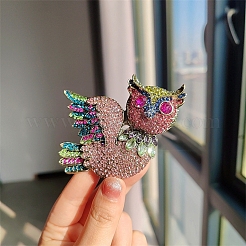 Броши совы из сплава со стразами&nbsp;PW-WG13AF2-01