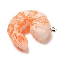 Pendentifs alimentaires imitation résine de crevette&nbsp;LS-RESI-R442-01