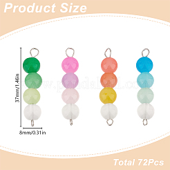 72 шт. 4-цветные подвески-коннекторы из искусственного нефрита&nbsp;PALLOY-GO00032