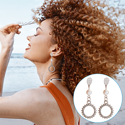 40 шт. 5 стиля фурнитуры для сережек-гвоздиков из нержавеющей стали 304 STAS-UN0057-65