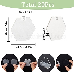 20 шт. прозрачные акриловые пустые подвески TACR-SC0001-19