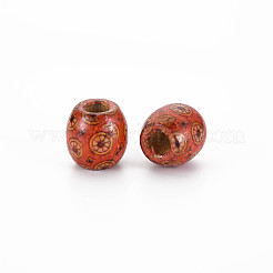 Perles de bois naturel imprimées&nbsp;X-WOOD-S053-62A
