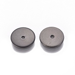 イオンプレーティング（IP）304ステンレススチールスペーサービーズ  フラットラウンド  電気泳動黒  10x0.8mm  穴：1.2mm&nbsp;STAS-G200-02C-B
