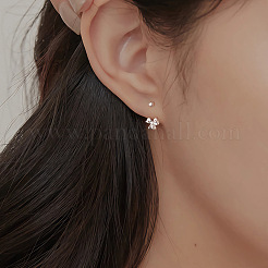 S999 изящные серебряные серьги-гвоздики EJEW-A127-03S