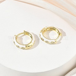 Pendientes de aro de circonio cúbico de micro pave de latón&nbsp;KK-CBA081F-04G-C