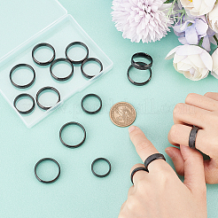 16 шт. набор из 8 текстурированных колец из нержавеющей стали 201 размера для женщин RJEW-UN0002-77EB