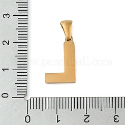 PVD真空メッキ304ステンレスペンダント  ゴールドカラー  レターチャーム  文字l  17x10.5x1.5mm  穴：5x3mm&nbsp;STAS-Z072-01G-L