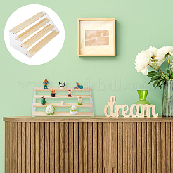 Прямоугольный акриловый органайзер с деревянными минифигурками&nbsp;ODIS-WH0038-102C