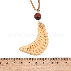 Collane lunghe con pendente in rattan intrecciato in stile boho&nbsp;WD-CBA76F6-01C