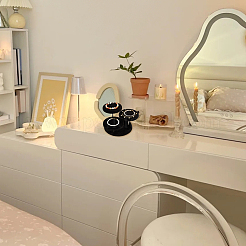 3-ярусные бархатные стойки для ювелирных украшений с деревянным покрытием ODIS-WH0026-13A