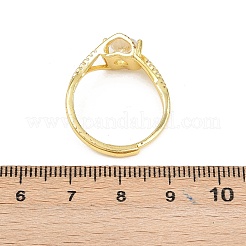 Манжеты из латуни с микро паве кубический цирконий для женщин&nbsp;RJEW-Z113-39G