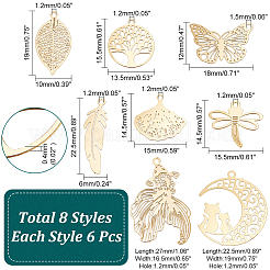 48 шт. 8-х стильные подвески из нержавеющей стали 201 и 304 с филигранью STAS-HY0001-33