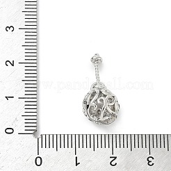 Полые круглые латунные подвески с микропаве из кубического циркония&nbsp;KK-H080-01P