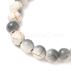 Синтетические бирюзовые круглые и черепаховые бусины&nbsp;BJEW-JB12340-02