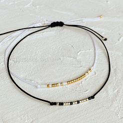 2 шт. минималистичный браслет из плетеного бисера и стеклянных бусин.&nbsp;VR4504-1