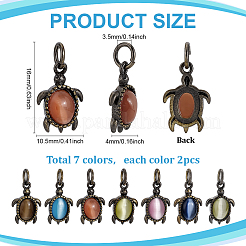 14шт 7 цвета латунные подвески&nbsp;KK-PH0013-73