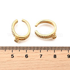 Латунные серьги-манжеты из прозрачного кубического циркония EJEW-F370-11G