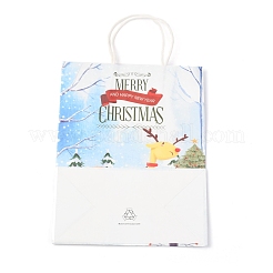 クリスマステーマクラフト紙袋  ハンドル付き  ギフトバッグやショッピングバッグ用  鹿の模様  35cm&nbsp;ABAG-H104-D07