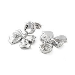 Серьги-гвоздики с подвесками из латуни с бантом&nbsp;EJEW-Q811-13G