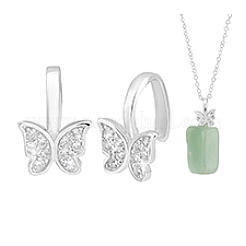 2 шт. 925 подвески из стерлингового серебра с микропаве из кубических цирконий&nbsp;STER-PH0001-94