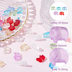 120шт 10 цвета прозрачные стеклянные бусины&nbsp;GLAA-DC0001-36