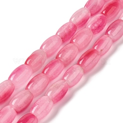 Naturels teints en blanc perles de jade brins&nbsp;X-G-M402-A01-05