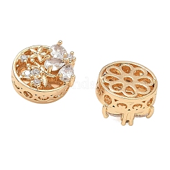 Laiton micro pavé de perles de zircone cubique claires&nbsp;CU-CBAB0CF-06G