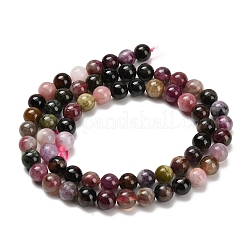 Натуральные разноцветные бусины турмалина G-C259-B05-6mm