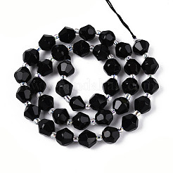 Натуральные бусины из черного оникса (окрашенные и нагретые) G-T144-23A-04