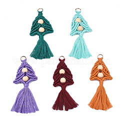 Polycoton (polyester coton) gland grand pendentif décorations&nbsp;FIND-T052-15