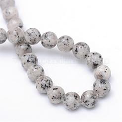 Натуральная нить из кунжутной яшмы / киви G-R345-8mm-11