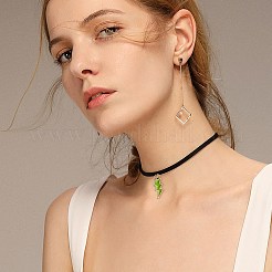 Pendenti smaltati in lega placcata oro chiaro&nbsp;ENAM-SZ0001-33LG