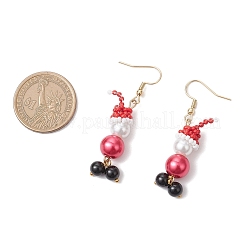 Стекло бисер болтающиеся серьги&nbsp;EJEW-MZ00504-01